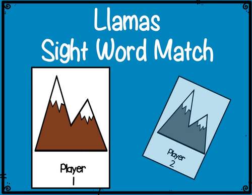 Llama Themed Sight Word Match Games by The Teaching Scene by Maureen
