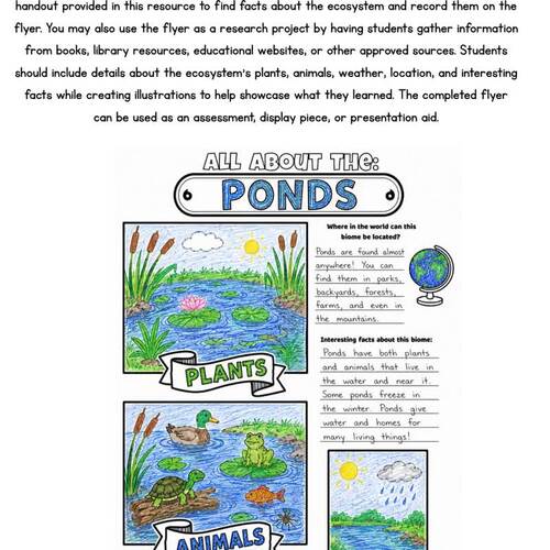 Bundle: Aquatic Ecosystems Research Project | Biomes, Habitats, Flyer ...