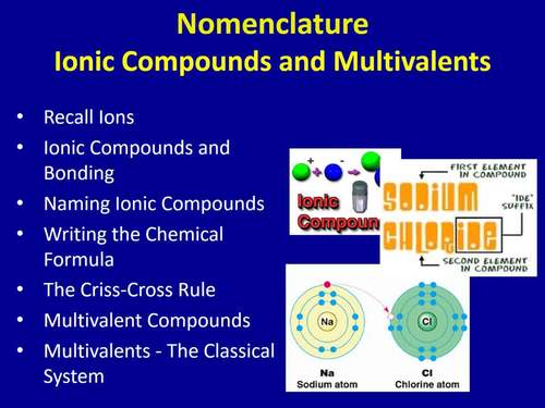 Nomenclature - Ionic Compounds and Multivalents - Chemistry Lesson Package