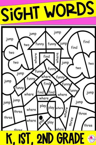 Color by Code BACK TO SCHOOL Color by Sight Words Primer 1st 2nd Grade ...