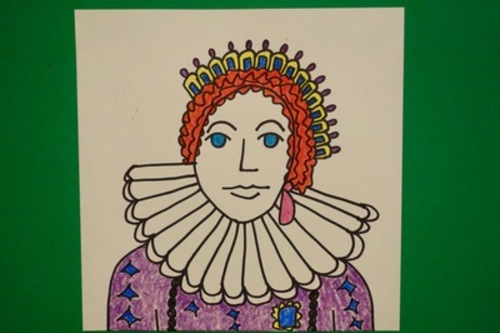 Preview of Let's Draw Queen Elizabeth 1st!