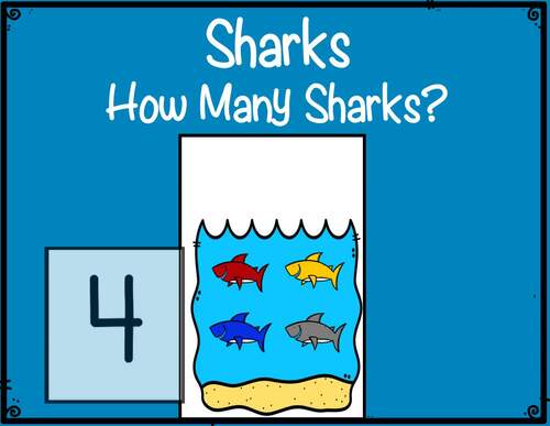 Sharks Counting Games: How Many Sharks? Numerals & Number Words