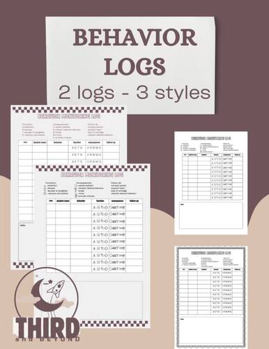 Behavior Log & Data Tracker | PreK–12 | Letter & Picture Code Options