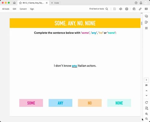ESL Intermediate Lesson: Learn when to use 'Some', 'Any', 'No' & 'None'