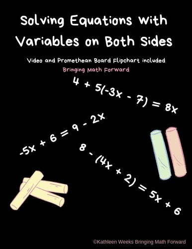 Preview of Solve Equations with Variables on Both Sides: Video and ActivInspire  Flipchart