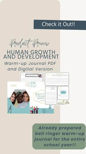 Human Growth and Development Bell Ringer/Warm-up Journal Entire 