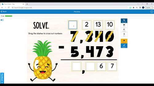 Subtraction Standard Algorithm Boom Cards by Hands on Learning LLC