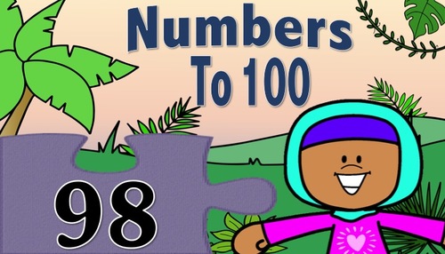 Preview of Identify Numbers to 100: In the Jungle: Math Brain Break