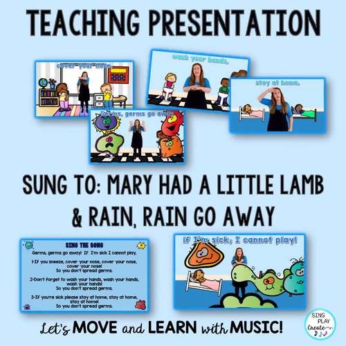 Germs Song & Poem "Germs, Germs Go Away!" Action Song, Literacy