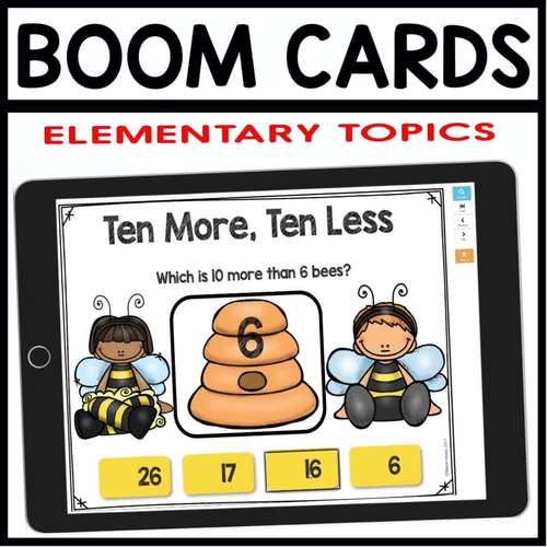Ten More Ten Less Math Centers 1st grade No Prep Boom Card Games
