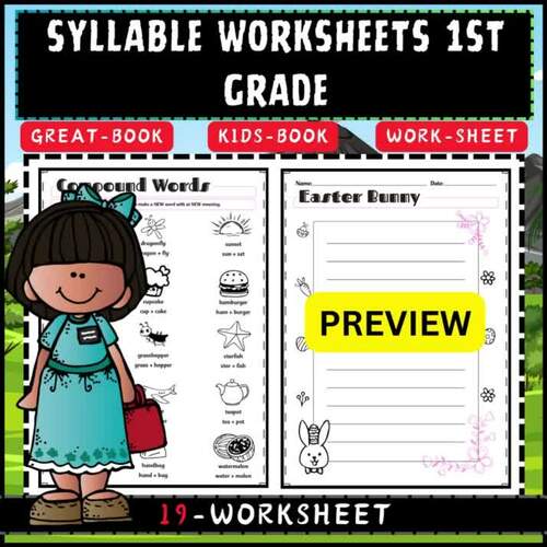 Syllable Worksheets 1st Grade for kids by Lib Anatomy school | TPT