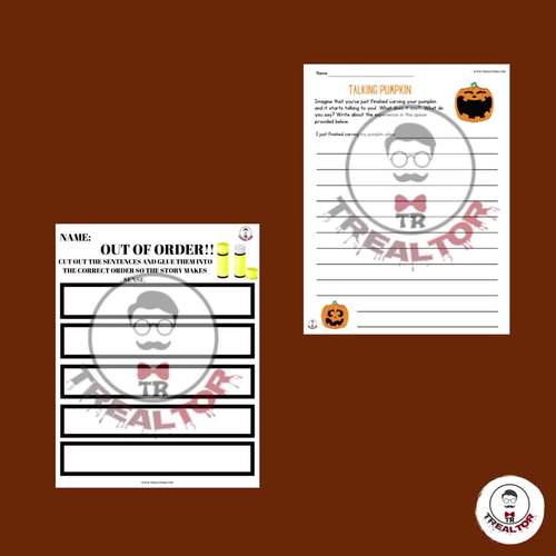 Halloween How to Carve a Pumpkin Crafts (Cut and Glue) Sentences and