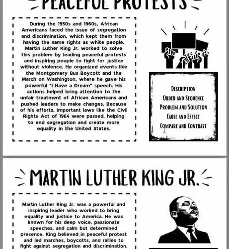 Martin Luther King Jr. Text Structure Gallery Walk | MLK ELA Skills ...
