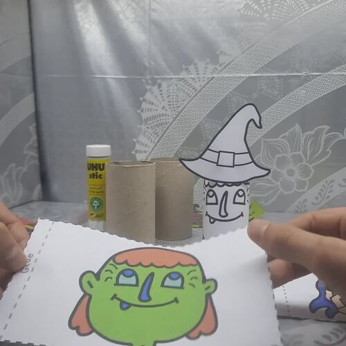 Halloween Witch Toilet Paper Roll Craft | Fun Coloring & Cutting Activity