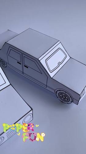 3D Paper Cars Craft Printable - Cut and Paste Vehicle Activity ...