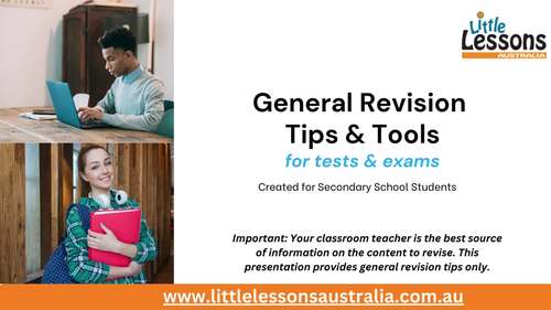 Preview of General Revision Tips & Tools for Exams and Tests (Secondary Students)