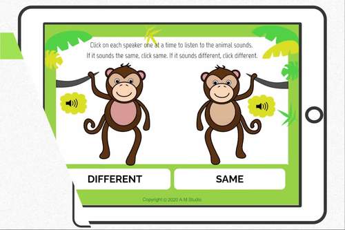 Music Ear Training | Same or Different Practice | Animal Sounds | TpT