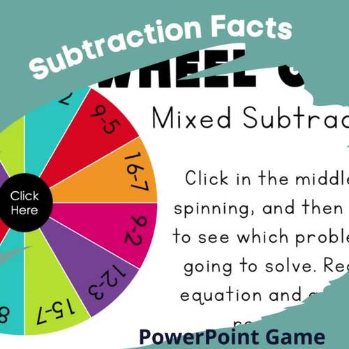 Single Digit Subtraction Math Fact Fluency Games - 1st or 2nd Grade ...
