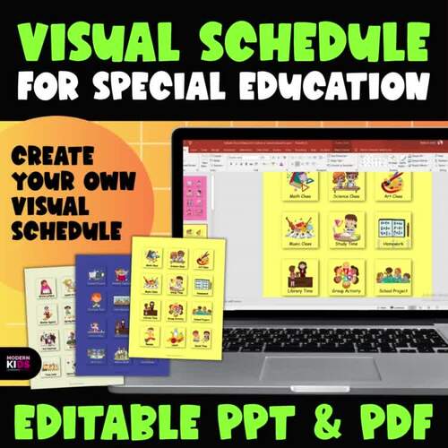 Editable Visual Schedule for Autism or Special Education | TPT