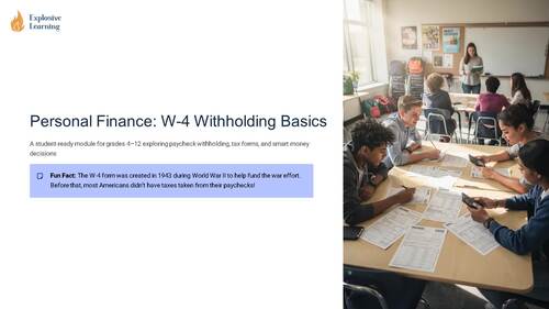 Personal Finance W 4 Withholding Basics Simulation Hands-On Learning Module G...