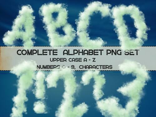 Green Cloud Alphabet Clipart – Nature Inspired Letters, Uppercase ...
