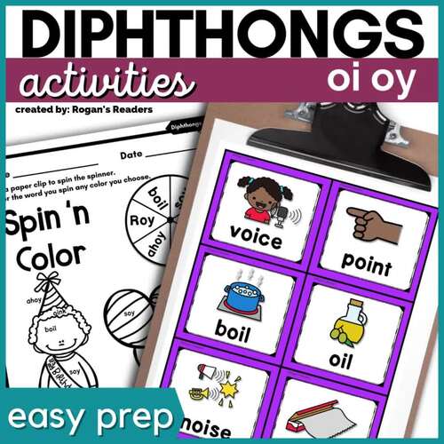 OI OY Worksheets and Activities - Vowel Diphthongs by Rogan's Readers