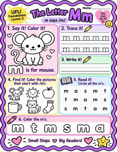UFLI-Aligned Phonics Worksheets | Lessons 1-46 | Reading, Writing ...
