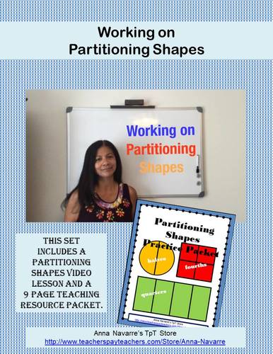 Preview of Working on Partitioning Shapes Video with a Resource Packet