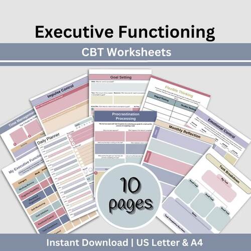 Executive Functioning Bundle, ADHD Worksheets by CC Digital Studios