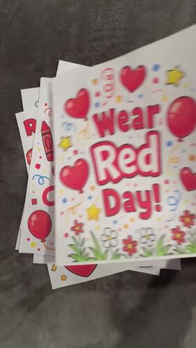 Red Day Celebration 8 Posters Coloring Pages | Wear Red Day Classroom ...