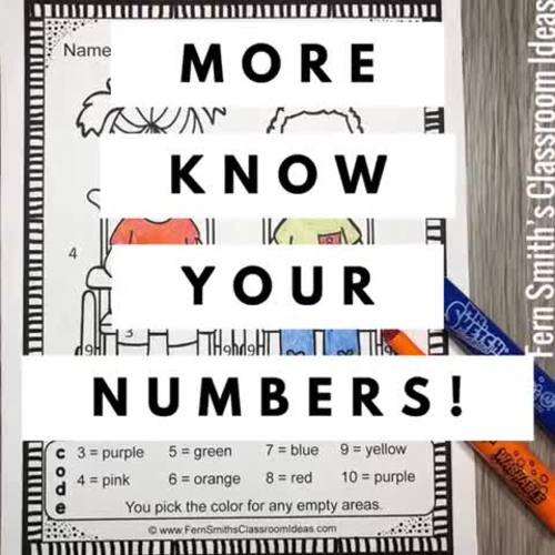 Back to School MORE Color By Number Kindergarten Know Your Numbers