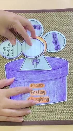 Ash Wednesday: The Three Pillars of Lent Interactive Flip Flower Craft