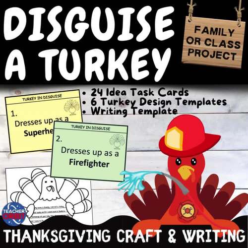 Disguise a Turkey template Thanksgiving November Craft Morning Work Writing