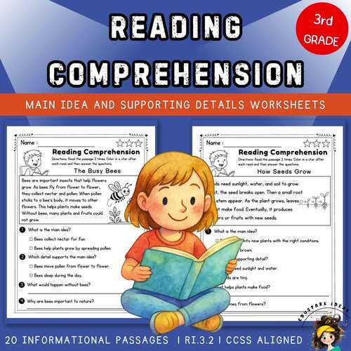 Main Idea and Supporting Details Worksheets | 3rd Grade Reading ...