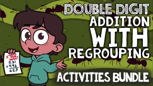Preview of Double Digit Addition with Regrouping: Word Problems & Multimedia Activities