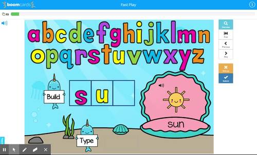 CVC Boom Cards™ Short U Words - Hear It, Build It, Type It (With Audio)
