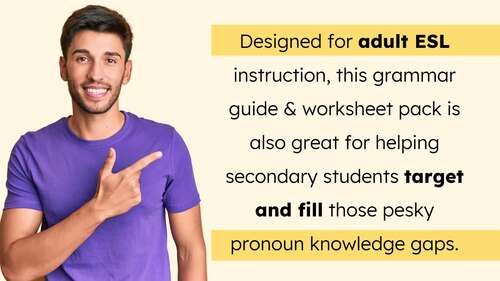 Subject Pronouns & Object Pronouns Grammar Guides & Worksheets for Adult ESL