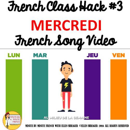 Preview of 3 French Class Transition Video "Wednesday" for CI TPRS and 90% Target Language