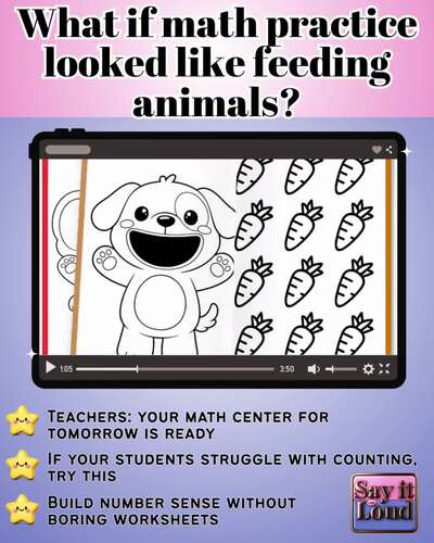 Feed the Animals Counting Game 1–12 | Preschool & Kindergarten Math Center