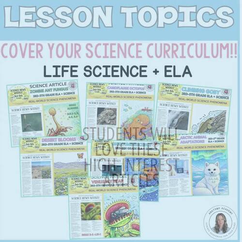 3rd–5th Life Science Reading Bundle | Science Articles + ELA Lessons