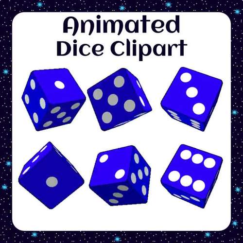 Digital Dice GIFs BUNDLE - Animated Clipart – Colour Dice with White dots