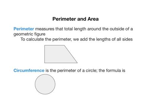 Preview of Perimeter & Area Notes & Examples Video with Guided Notes Slides