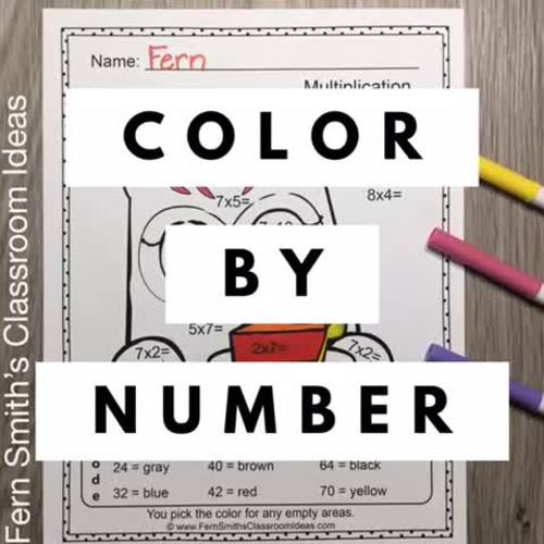 Thanksgiving Color By Number Multiplication and Division Bundle | TPT
