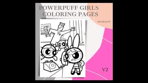 Powerpuff girls coloring book of The New Year and Winter activities V2