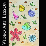 SEASHELLS IN THE SEA Art Lesson Project EASY Summer Drawin