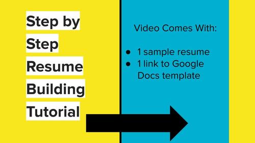 Preview of Student Resume Tutorial: Step-by Step Instructions for Writing a Strong Resume