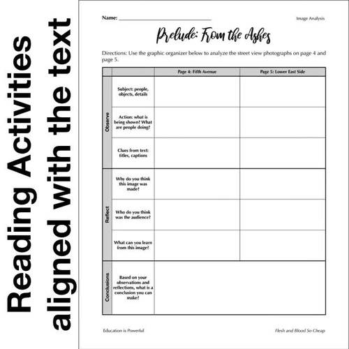 Reading Activities for Albert Marrin's Flesh and Blood So Cheap TPT