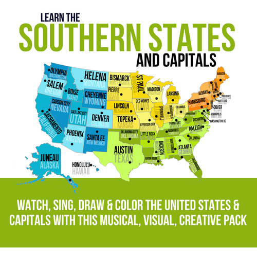 Southern States And Capitals Map Game