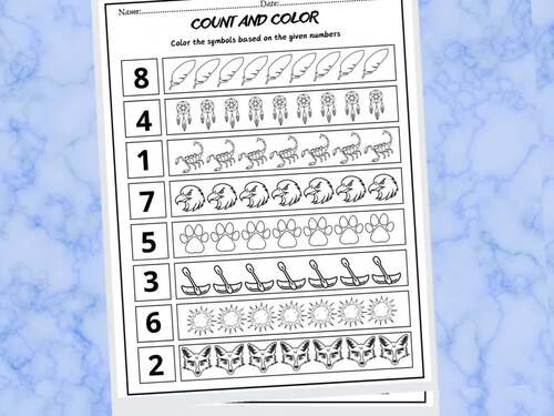 Native American Heritage Month Math Worksheets/ Numbers 1-10 & Counting ...