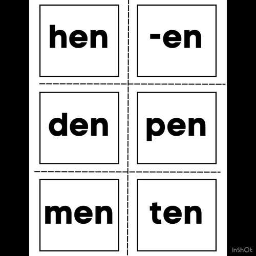 CVC Word Family 'en’ No Prep Word Work Activities + Worksheets | TPT